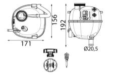 Vyrovnávací nádoba, chladicí kapalina MAHLE CRT 162 000S