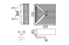 Výparník, klimatizace MAHLE AE 288 000S