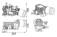 Olejový chladič, motorový olej MAHLE CLC 443 000S