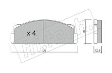 Sada brzdových destiček, kotoučová brzda fri.tech. 001.1