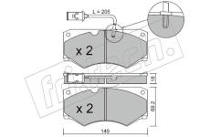 Sada brzdových destiček, kotoučová brzda fri.tech. 016.3