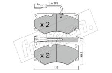 Sada brzdových destiček, kotoučová brzda fri.tech. 016.7