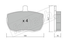 Sada brzdových destiček, kotoučová brzda fri.tech. 018.0