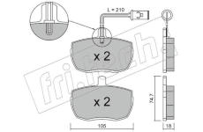 Sada brzdových destiček, kotoučová brzda fri.tech. 018.2