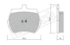 Sada brzdových destiček, kotoučová brzda fri.tech. 021.0