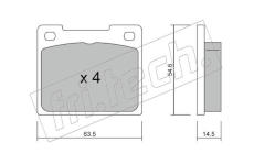Sada brzdových destiček, kotoučová brzda fri.tech. 022.0