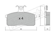 Sada brzdových destiček, kotoučová brzda fri.tech. 028.0