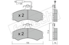 Sada brzdových destiček, kotoučová brzda fri.tech. 033.0
