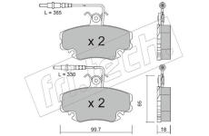 Sada brzdových destiček, kotoučová brzda fri.tech. 034.1