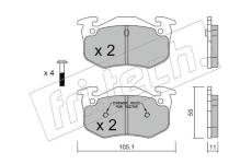 Sada brzdových destiček, kotoučová brzda fri.tech. 040.1