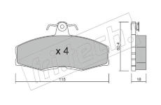 Sada brzdových destiček, kotoučová brzda fri.tech. 041.0
