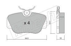 Sada brzdových destiček, kotoučová brzda fri.tech. 043.0