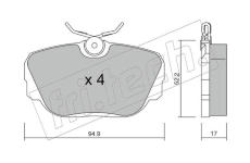 Sada brzdových destiček, kotoučová brzda fri.tech. 044.0