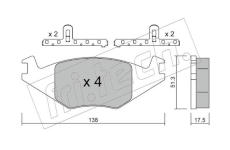 Sada brzdových destiček, kotoučová brzda fri.tech. 049.0K