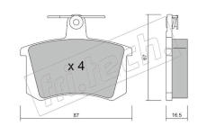 Sada brzdových destiček, kotoučová brzda fri.tech. 050.0