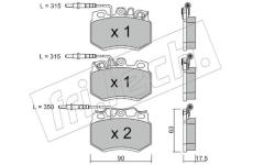 Sada brzdových destiček, kotoučová brzda fri.tech. 051.2