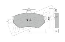Sada brzdových destiček, kotoučová brzda fri.tech. 052.0