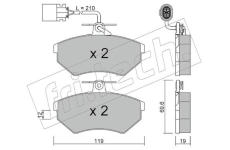 Sada brzdových destiček, kotoučová brzda fri.tech. 052.1