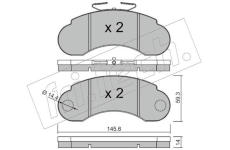 Sada brzdových destiček, kotoučová brzda fri.tech. 057.0