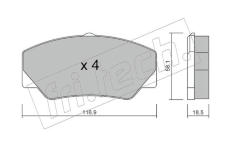 Sada brzdových destiček, kotoučová brzda fri.tech. 058.0