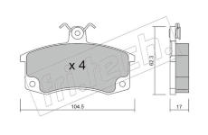 Sada brzdových destiček, kotoučová brzda fri.tech. 064.0