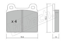 Sada brzdových destiček, kotoučová brzda fri.tech. 080.1