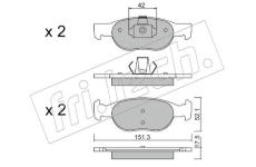 Sada brzdových destiček, kotoučová brzda fri.tech. 081.1