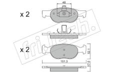 Sada brzdových destiček, kotoučová brzda fri.tech. 081.2