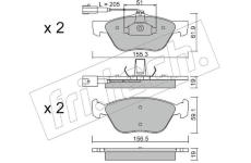 Sada brzdových destiček, kotoučová brzda fri.tech. 085.1