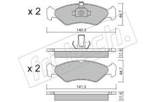 Sada brzdových destiček, kotoučová brzda fri.tech. 090.0