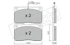 Sada brzdových destiček, kotoučová brzda fri.tech. 091.1