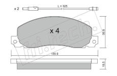 Sada brzdových destiček, kotoučová brzda fri.tech. 100.0