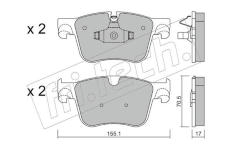 Sada brzdových destiček, kotoučová brzda fri.tech. 1001.0