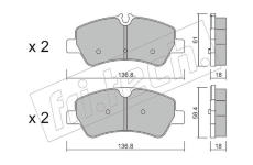 Sada brzdových destiček, kotoučová brzda fri.tech. 1007.0