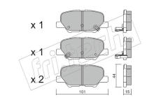 Sada brzdových destiček, kotoučová brzda fri.tech. 1011.0