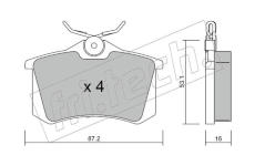 Sada brzdových destiček, kotoučová brzda fri.tech. 102.2