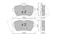 Sada brzdových destiček, kotoučová brzda fri.tech. 1046.0