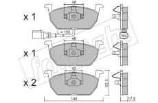 Sada brzdových destiček, kotoučová brzda fri.tech. 1052.0