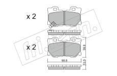 Sada brzdových destiček, kotoučová brzda fri.tech. 1054.0