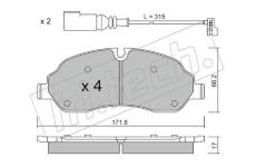 Sada brzdových destiček, kotoučová brzda fri.tech. 1056.0