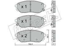 Sada brzdových destiček, kotoučová brzda fri.tech. 1096.0