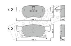 Sada brzdových destiček, kotoučová brzda fri.tech. 1114.0