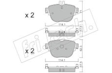 Sada brzdových destiček, kotoučová brzda fri.tech. 1137.0