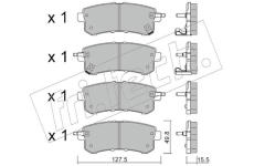 Sada brzdových destiček, kotoučová brzda fri.tech. 1155.0