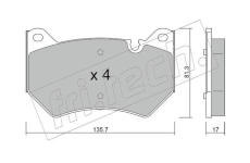 Sada brzdových destiček, kotoučová brzda fri.tech. 1170.0