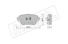 Sada brzdových destiček, kotoučová brzda fri.tech. 1195.0