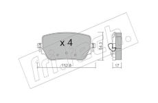 Sada brzdových destiček, kotoučová brzda fri.tech. 1196.0