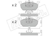 Sada brzdových destiček, kotoučová brzda fri.tech. 1214.0