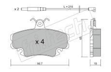 Sada brzdových destiček, kotoučová brzda fri.tech. 122.0W
