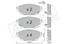 Sada brzdových destiček, kotoučová brzda fri.tech. 1222.0